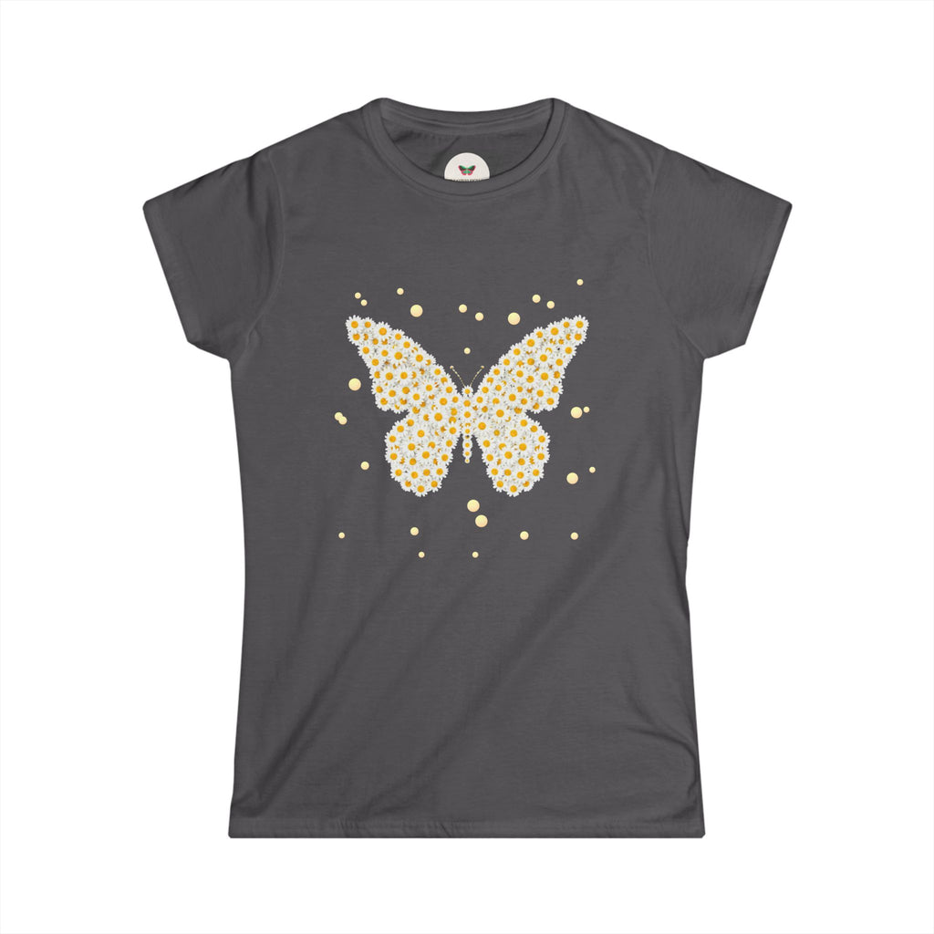 Butterfly Floral Tee — Women's Sparkle Daisy Butterfly T-Shirt