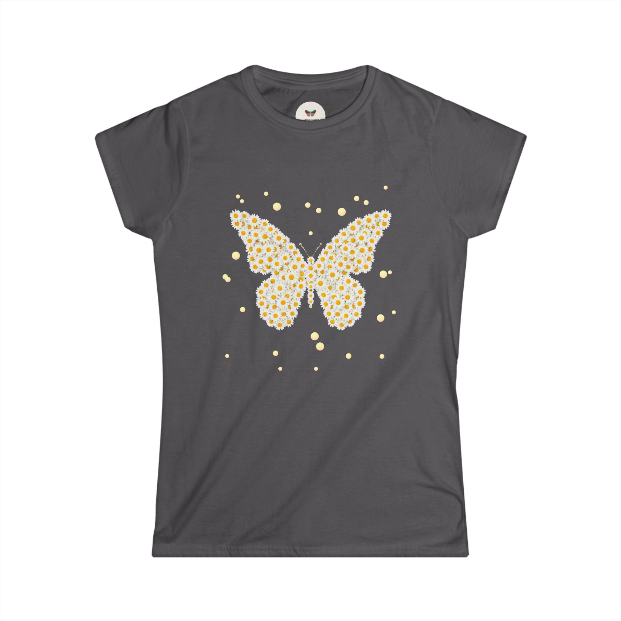 Butterfly Floral Tee — Women's Sparkle Daisy Butterfly T-Shirt