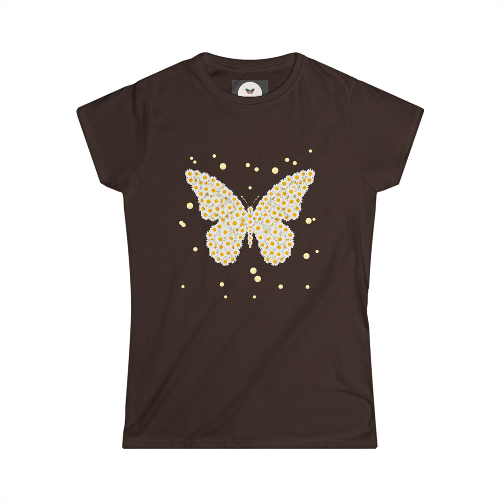 Butterfly Floral Tee — Women's Sparkle Daisy Butterfly T-Shirt