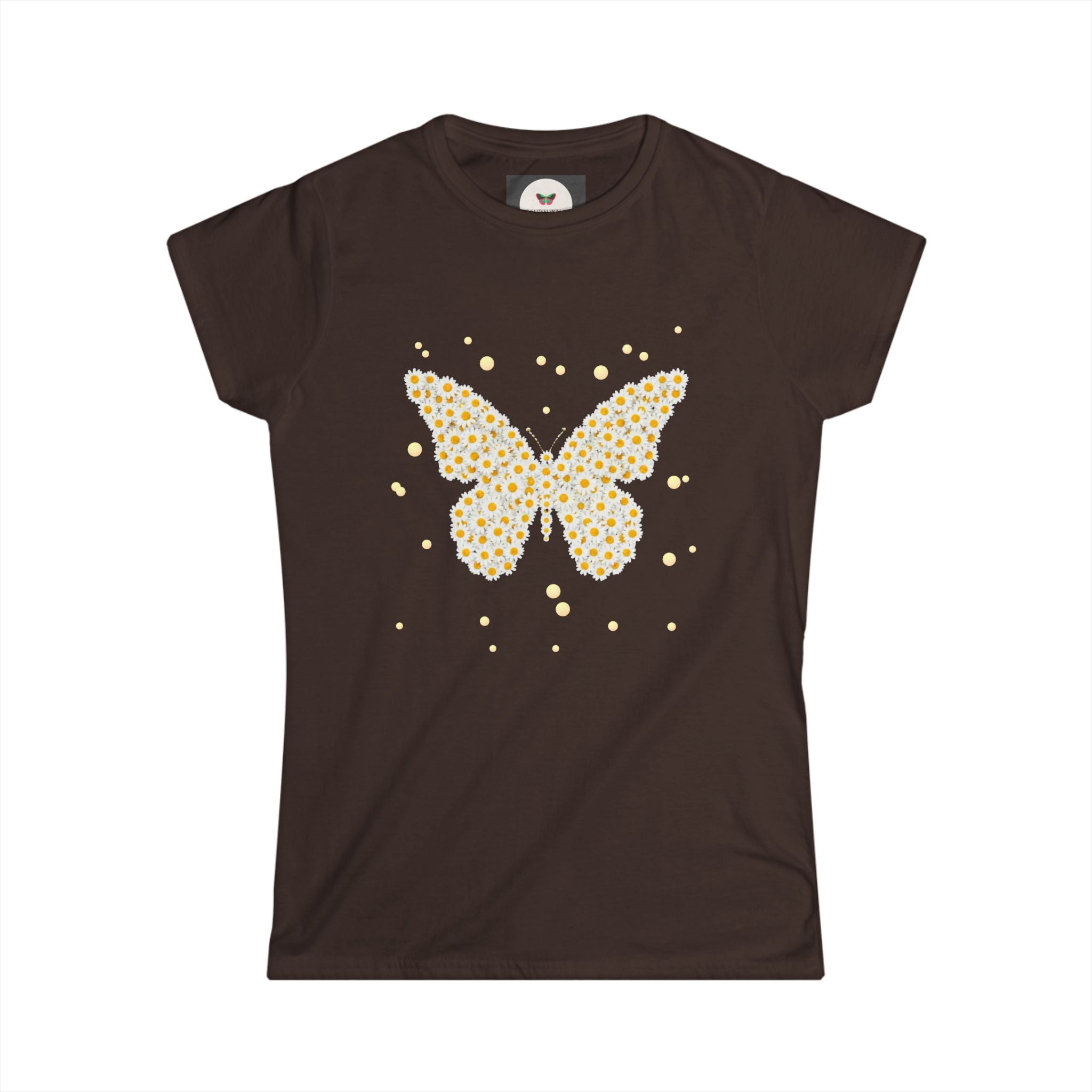 Butterfly Floral Tee — Women's Sparkle Daisy Butterfly T-Shirt