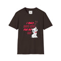 I Only Have Eyes For My Cat graphic T-shirt in dark chocolate, cute cat illustration, Gildan 64000 cotton tee, front viewing