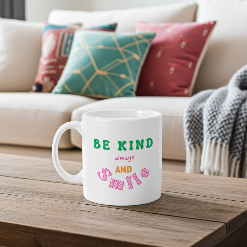 11oz Mug Be kind always and smile mug