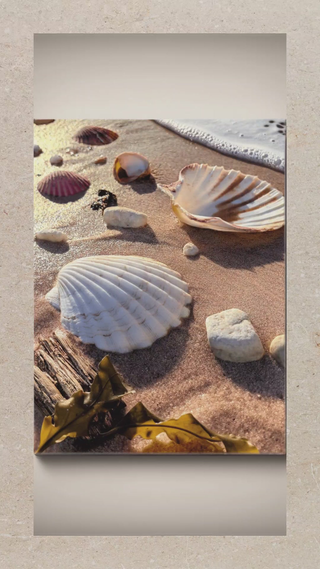 Devon Beach Seafront – 24×16" Eco Canvas Print
