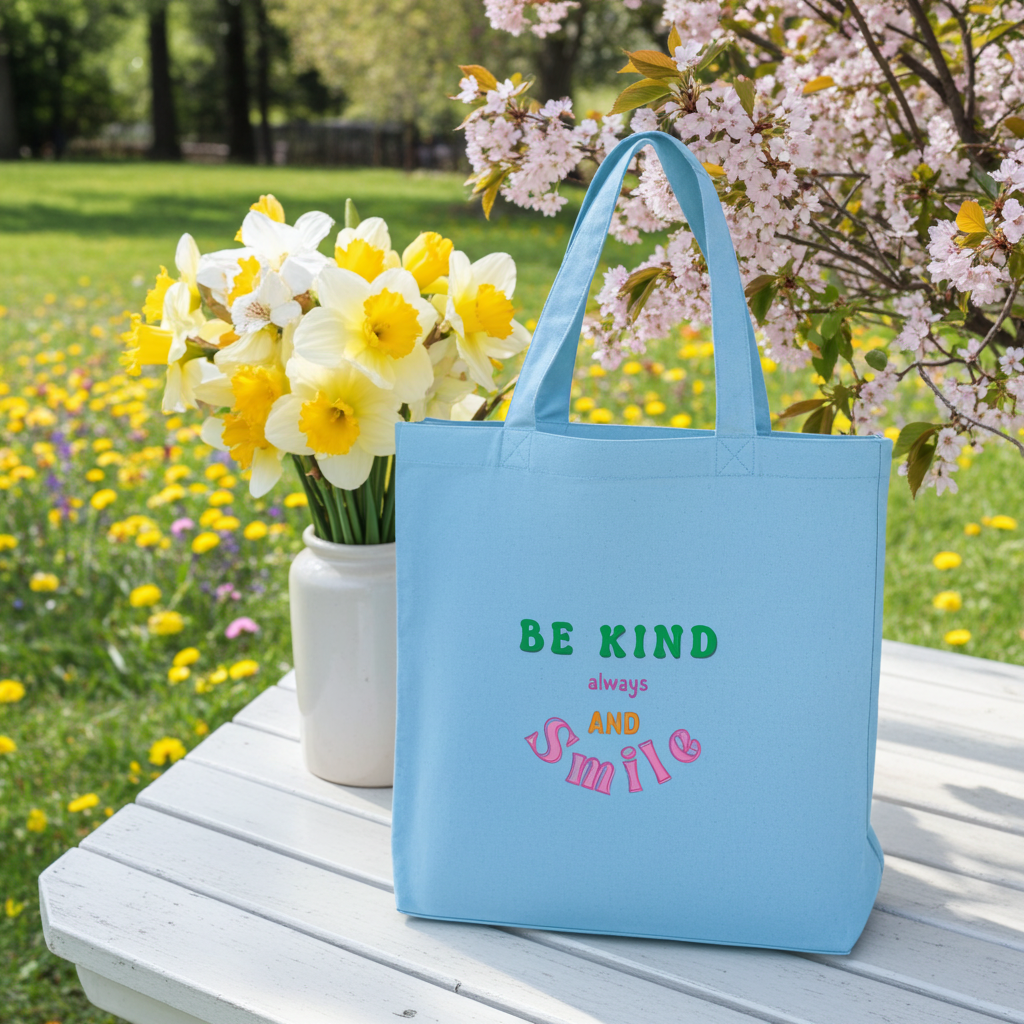 Stanley/Stella Mid tote bag Be kind always and Smile